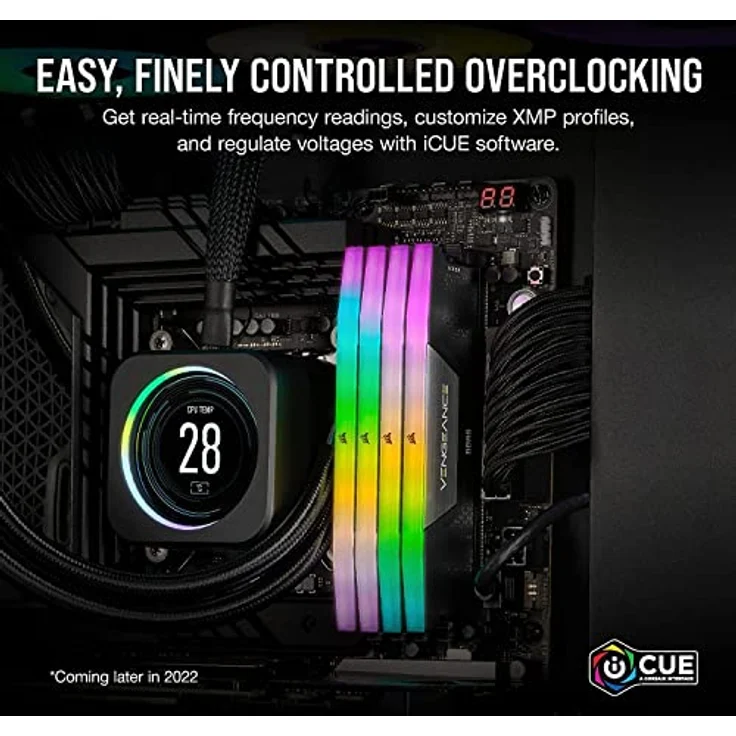 Corsair VENGEANCE RGB DDR5 RAM 64GB (2x32GB) 6400MHz CL32 Intel XMP iCUE Kompatibel Computer Speicher - Schwarz (CMH64GX5M2B6400C32) – Bild 5