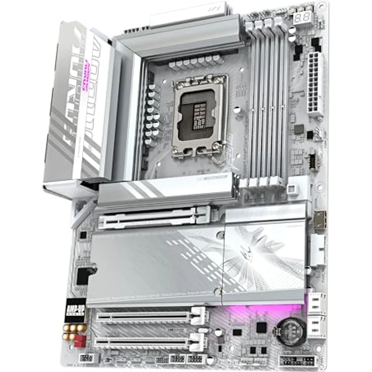 Gigabyte Z890 AORUS Elite WIFI7 Ice Mainboard - Unterstützt Intel Core Ultra (Serie 2) CPUs, 16+1+2 Phasen VRM, bis zu 8800MHz DDR5 (OC), 1xPCIe 5.0 + 3xPCIe 4.0, Wi-Fi 7, 2.5GbE LAN – Bild 4