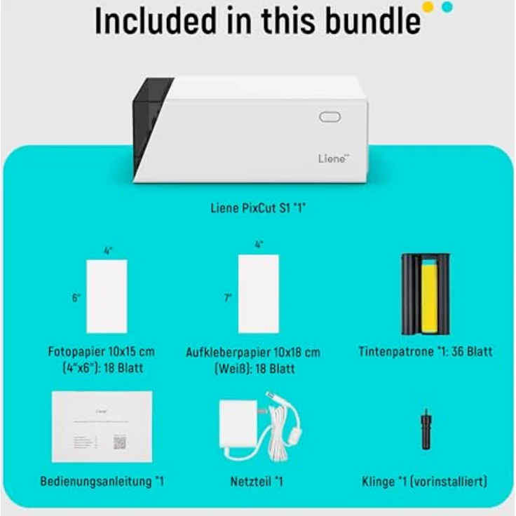 Liene PixCut S1, Fotodrucker mit 300 x 300 dpi Druck-Auflösung und Schneidefunktion – Bild 10