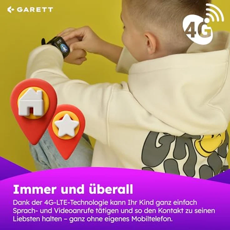 GRT Garett Smartwatch Kids Essa GO 4G, Smartwatch für Kinder mit 4G, Schwarz – Bild 7