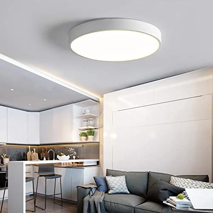 Natsen 12W Deckenleuchte LED Küchenlampe Flurlampe, Warmweiß 3000k, Ø230x50mm, Blendfrei, Weiß – Bild 3