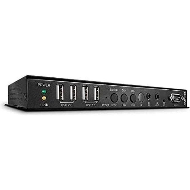 Lindy 4K HDMI USB Over IP Extender, KVM Switch mit bidirektionalem IR-Verstärkersystem, Schwarz