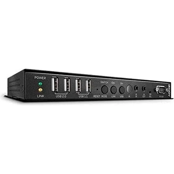 Lindy 4K HDMI USB Over IP Extender, KVM Switch mit bidirektionalem IR-Verstärkersystem, Schwarz
