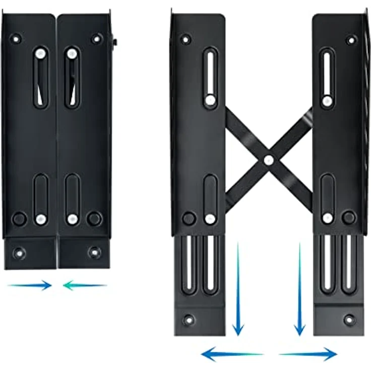 TooQ UMCS0024-B, Bodenstativ mit Rollen für CPU, Metall, schwarz, max. 25 kg, Breite 160-300 mm – Bild 3