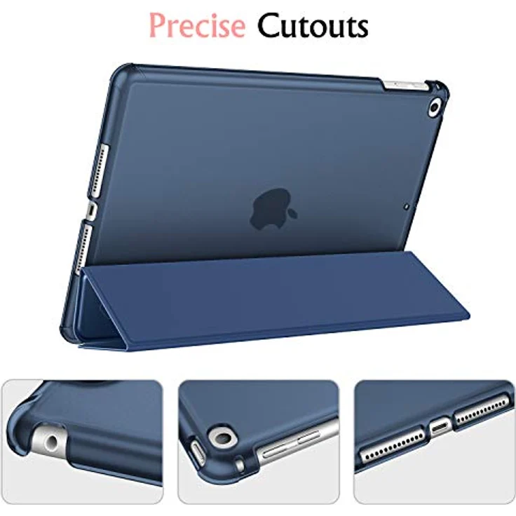 Fintie Hülle für iPad Air 2 (2014 Modell) / iPad Air (2013 Modell) - Ultradünne Superleicht Schutzhülle mit Transparenter Rückseite Abdeckung mit Auto Schlaf/Wach Funktion, Marineblau – Bild 5
