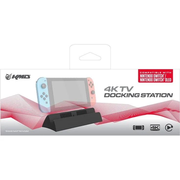 KMD 4K TV Docking Station für Nintendo Switch und Switch OLED, HDMI Ausgänge, 3 USB-Ports, USB-C Stromversorgung, kompakte Docking-Alternative