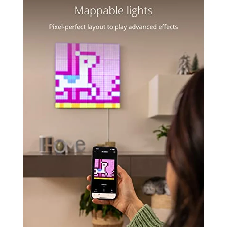 Twinkly Squares Starter Kit - LED-Lichtpaneele, App-gesteuert - 1 Master-Kachel + 5 Erweiterungs-Kacheln - Smart Home Lichtdekoration, Schwarz – Bild 3