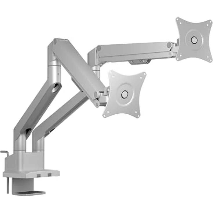 ICY BOX Monitorständer für 2 Monitore (17" bis 32"), Höhenverstellbar, VESA-kompatibel, einfaches Kabelmanagement, Aluminium/Stahl, IB-MS524-T – Bild 1
