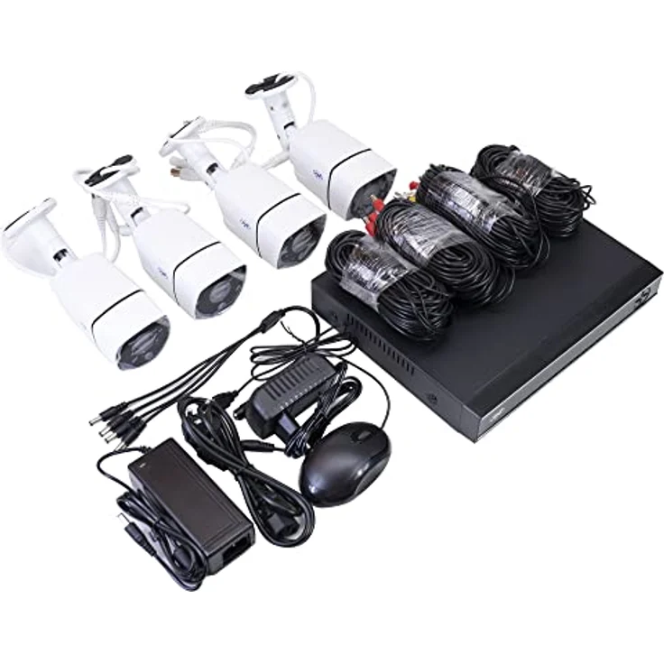 PNI Full HD-Videoüberwachungskit PTZ1300, NVR mit 4 Aussenkameras, 1920 x 1080 Pixel, IP66, Weiss und Schwarz – Bild 7