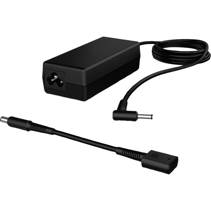HP Smart AC Adapter 65W, Notebook Netzteil mit Kabelschutz und Dongle, Schwarz