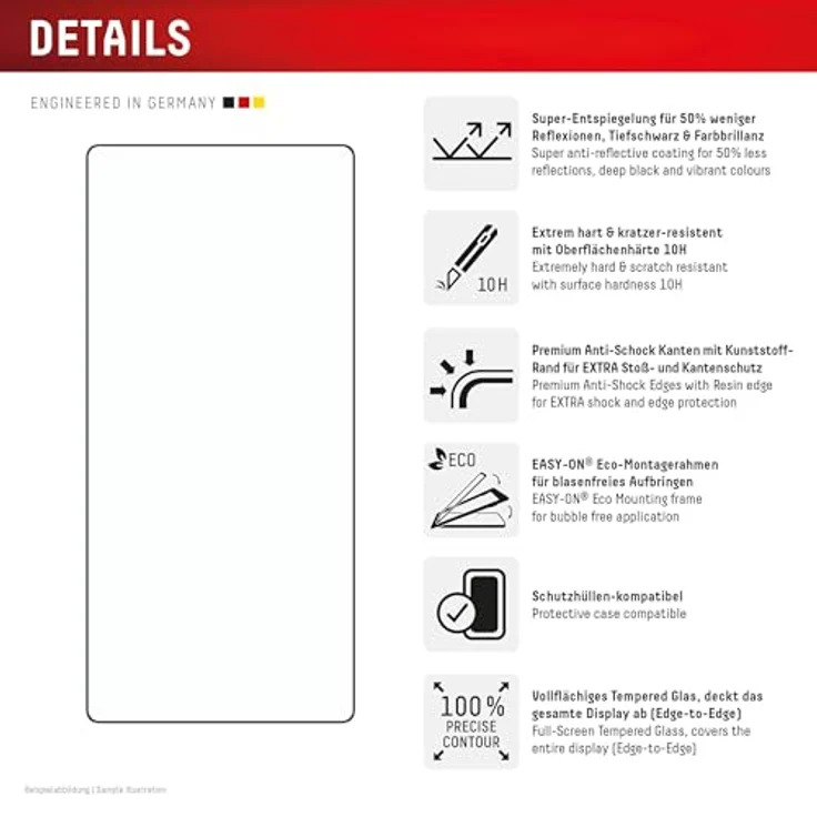 Displex Schutzglas für Samsung Galaxy S25 Ultra, Montagerahmen, Premium Glass Anti Reflex, kratzer-resistent, hüllenfreundlich – Bild 2