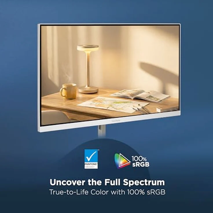 ViewSonic ColorPro VP2766-2K-W 27 Zoll Monitor 2K QHD, Pantone Validiert, Delta E<2, 100% sRGB, 90W USB-C, 120Hz, ergonomisch, TÜV-Flimmerfrei – Bild 3