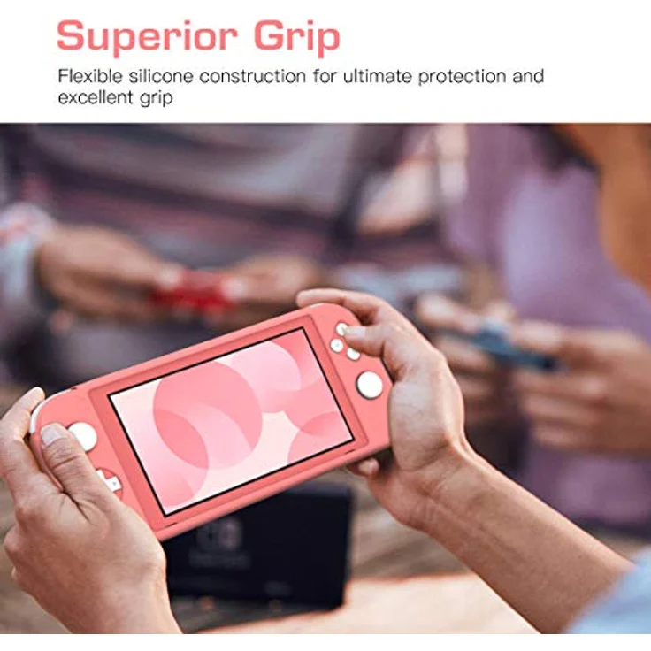 MoKo Hülle für Nintendo Switch Lite, Silikon Schutzhülle rutschfest und stoßfest, ultradünn, rosa – Bild 4