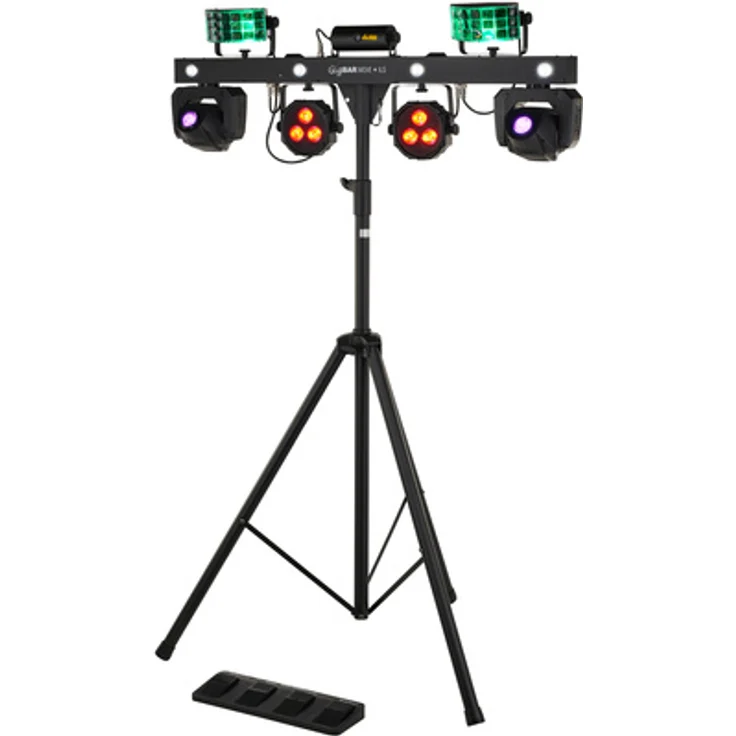 Chauvet DJ GigBAR Move + ILS, 5-in-1 Beleuchtungssystem mit Moving Heads, Derbys, Wash Lights, Laser und Strobe-Effekt, inkl. drahtloser Steuerung und stativ