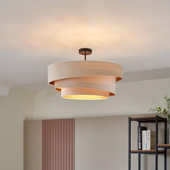 Lindby Deckenleuchte Jusari – 3-flammige Pendelleuchte In Schwarz/Textil, Für Wohnzimmer & Mehr, Ø 56 Cm, E27