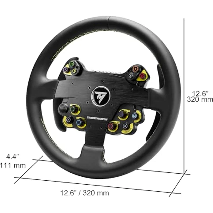 Thrustmaster EVO Racing 32R Leder Lenkrad – Schwarz, Vielseitiges Lenkrad mit 32 cm Durchmesser und lang geschwungenen Schaltwippen – Bild 6