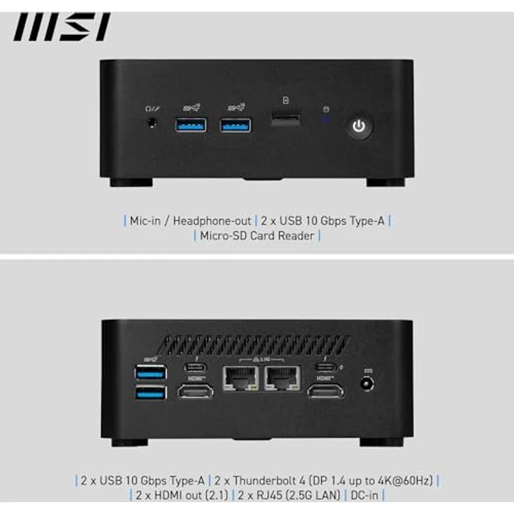 MSI Cubi NUC 1MG-019DE Mini-PC Intel Core 7 150U, Intel UHD Grafik, 16GB DDR5 RAM, 512GB M.2 SSD, WIFI6E, BT 5.3, Windows 11 Pro – Bild 6