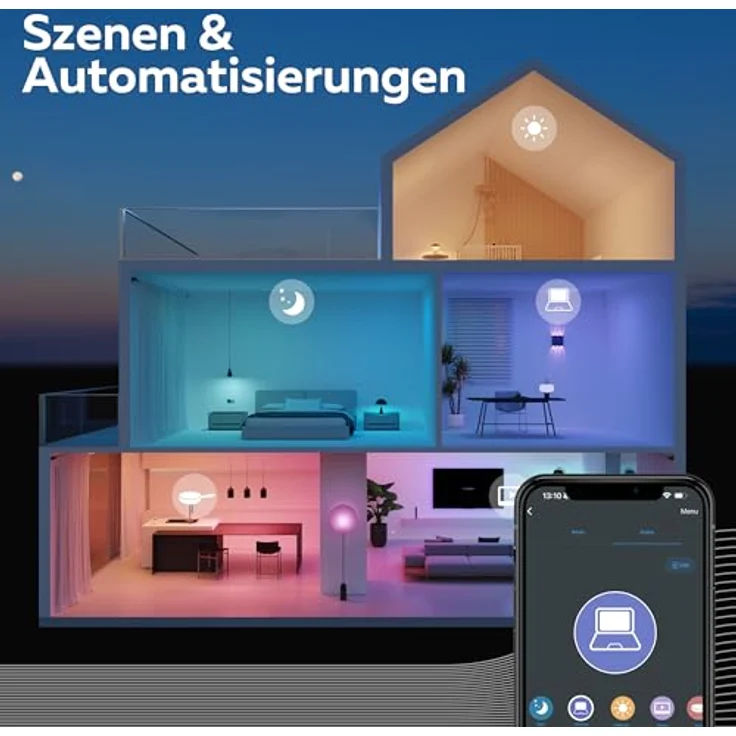 CALEX WLAN LED Deckenlampe, 4 Flammig Spot, Schwenkbar, kompatibel mit Amazon Alexa, Oval, Schwarz – Bild 5