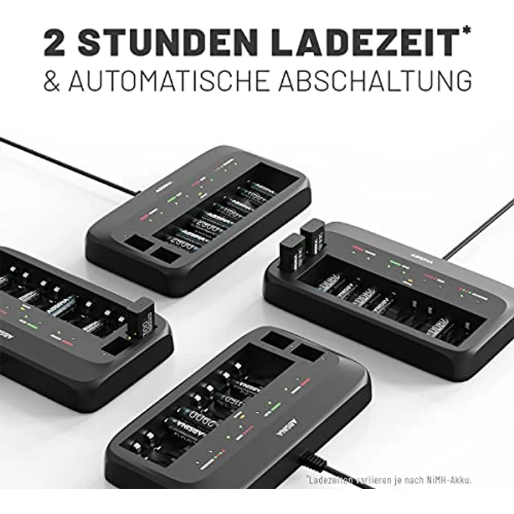 ABSINA X10 Ladegerät für 1-8AA-AAA & 1-2 9-V Akkus – Bild 4