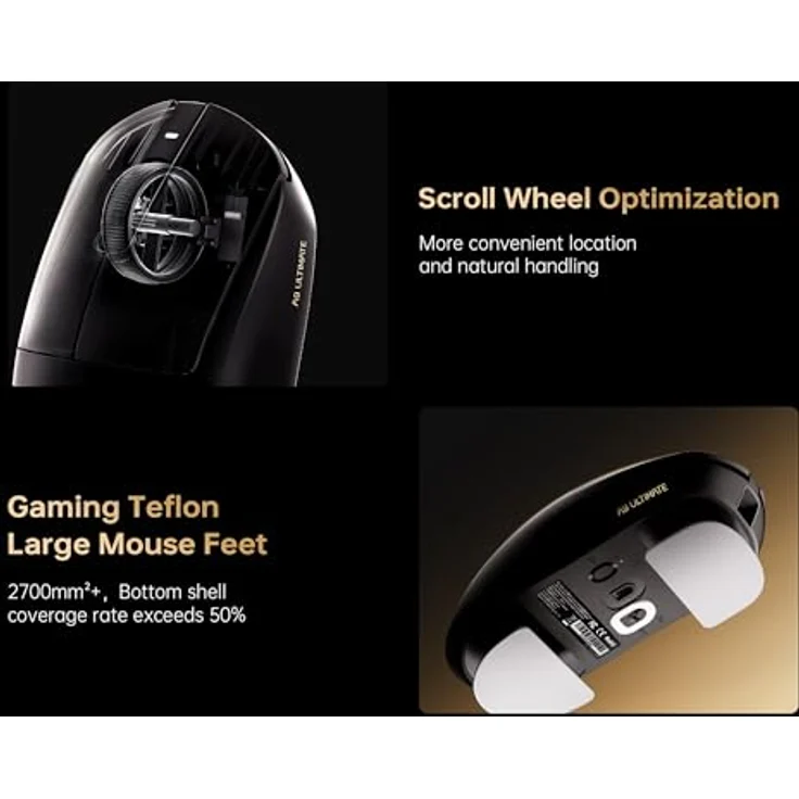 ATK A9 Mini+ Gaming-Maus, kabellos mit PAW3955 Sensor, 8K Hz Polling Rate, weiß – Bild 6