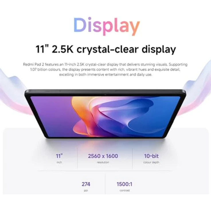 XIAOMI Redmi Pad 2, 11 Zoll Tablet mit 2,5K Display, 4 GB RAM, 128 GB Speicher, Grau, Ladegerät enthalten – Bild 4