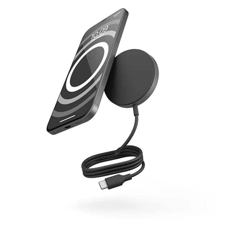 ZENS Pro 1 15W magnetisches kabelloses Qi2 Ladegerät mit 1m USB-C Kabel (MagSafe kompatibel, 15 Watt Fast Charging, Ideal für Reisen) – Bild 2