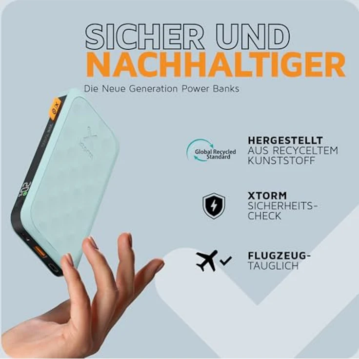 Xtorm Fuel Series Powerbank (10000 mAh, 20 W, 37 Wh), Blau - Nachhaltige mobile Energie – Bild 6