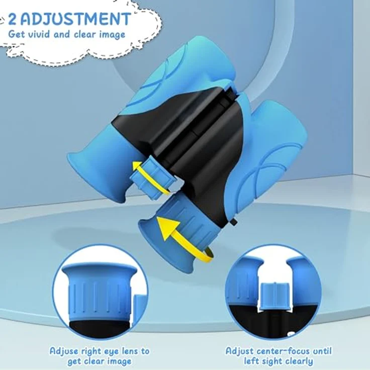 Kizplays® 8x21 Fernglas für Kinder und Erwachsene, HD Feldstecher mit extremer Schutzbeschichtung für Vogelbeobachtung und Wandern, tragbar mit Tasche und Halsband – Bild 2