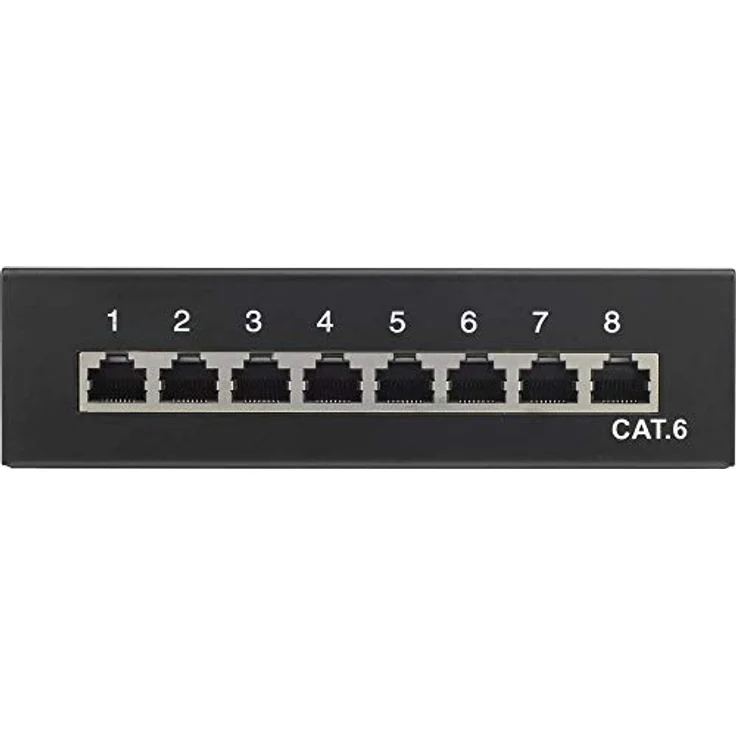 Renkforce 8 Port Netzwerk-Patchbox CAT 6, 1 HE, aus robustem Stahl, wandmontierbar, inkl. Kabelbinder – Bild 3