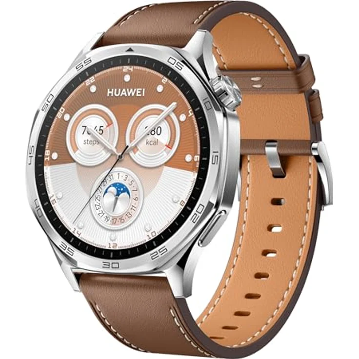 HUAWEI Watch GT 5 46 mm Smartwatch, scharfkantiges Design, brandneuer Lauf- und Radsport, Gesundheits-Tracking, bis zu 14 Tage Akkulaufzeit, iOS und Android kompatibel, Braun – Bild 1