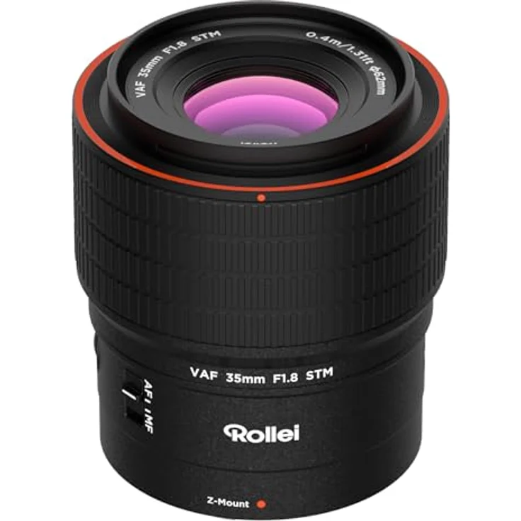 Rollei AF 35 mm F/1.8 Vollformat Objektiv für Nikon Z mit STM-Autofokus, HFT-X Beschichtung, Vollmetall Gehäuse, 498g, kompatibel mit Z50/Z30/Zfc/Z9/Z8/Z7/Z6/Z5 Series – Bild 1