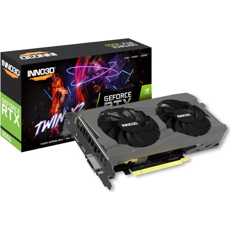 INNO3D GeForce RTX 3050 Twin X2 V2 Special, 6144 MB GDDR6 Grafikkarte in Schwarz