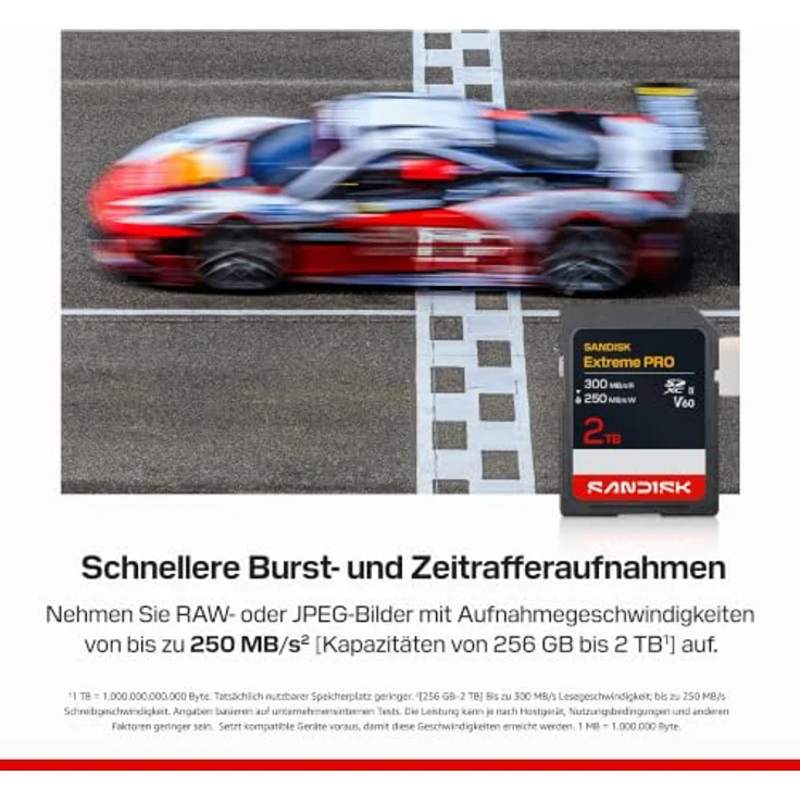 SanDisk SDXC Extreme PRO, 256 GB UHS-II V60 Karte mit 300 MB/s Lesegeschwindigkeit für 6K-Videoaufnahmen – Bild 7
