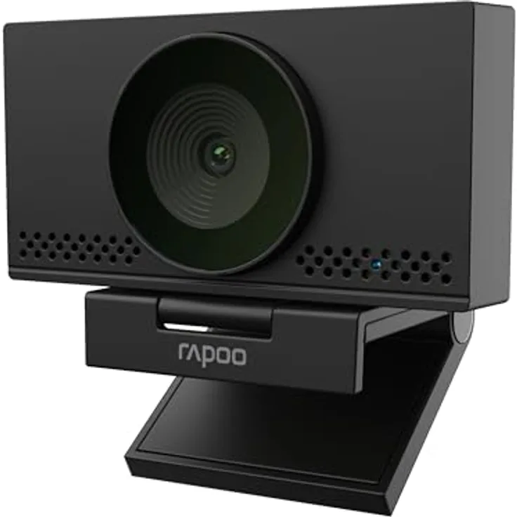 Rapoo XW4KAF, USB Webcam 4K mit UHD 3024p Auflösung, Doppelmikrofon mit Rauschunterdrückung, 75° Sichtfeld, Autofokus, Abdeckung, für Meetings und Streaming, PC und Mac
