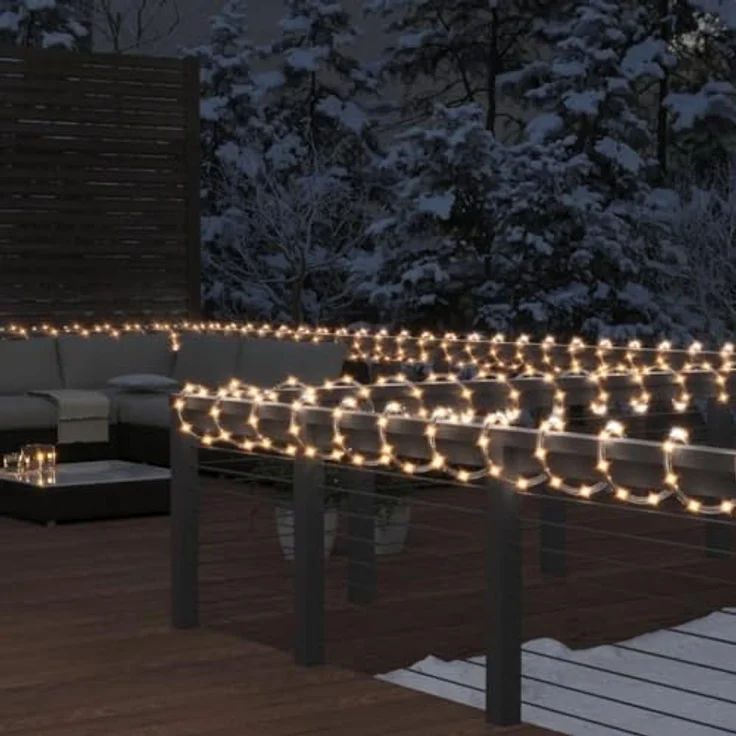 vidaXL Lichtschlauch 1200 LEDs Lichterschlauch Warmweiß 50m PVC, Weihnachtsbeleuchtung für Innen und Außen – Bild 2