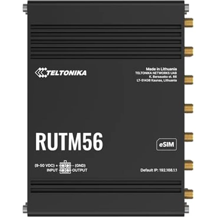 Teltonika RUTM56, leistungsstarker Router mit 5G/4G Unterstützung, Dual-Band Wi-Fi 5 und 4-Port-Switch, Schwarz – Bild 2