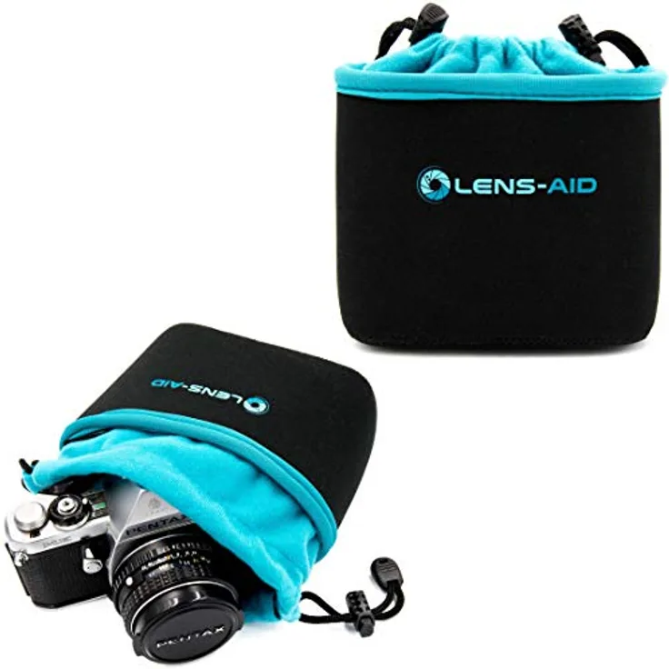 Lens-Aid Neopren Kamerabeutel mit Fütterung zum Schutz der Kamera-Ausrüstung, Kameratasche für Rucksack und Handtasche als Einschlagtuch-Ersatz (S)…