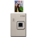 INSTAX instax mini LiPlay+™, hybride Sofortbildkamera mit 2,7-Zoll-LCD, Sand Beige, interner Speicher und Micro-SD-Kartensteckplatz