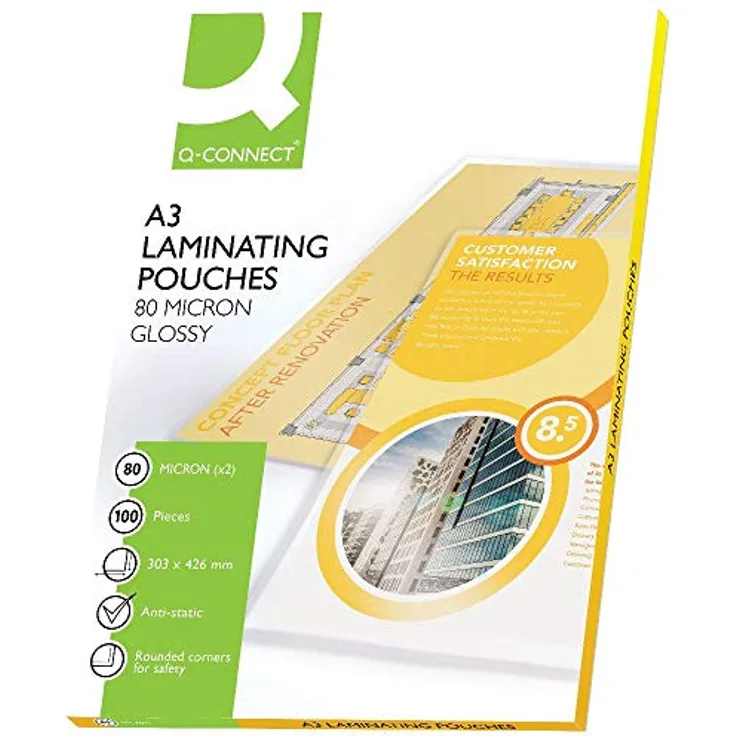Q-Connect KF04122 Laminiertaschen A3 80 Mikron 100 Stück