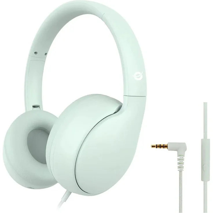 Conceptronic PARRIS04GT 3,5mm Kids Headset, kabelgebundene Kopfhörer für Musik und Anrufe, hellgrün