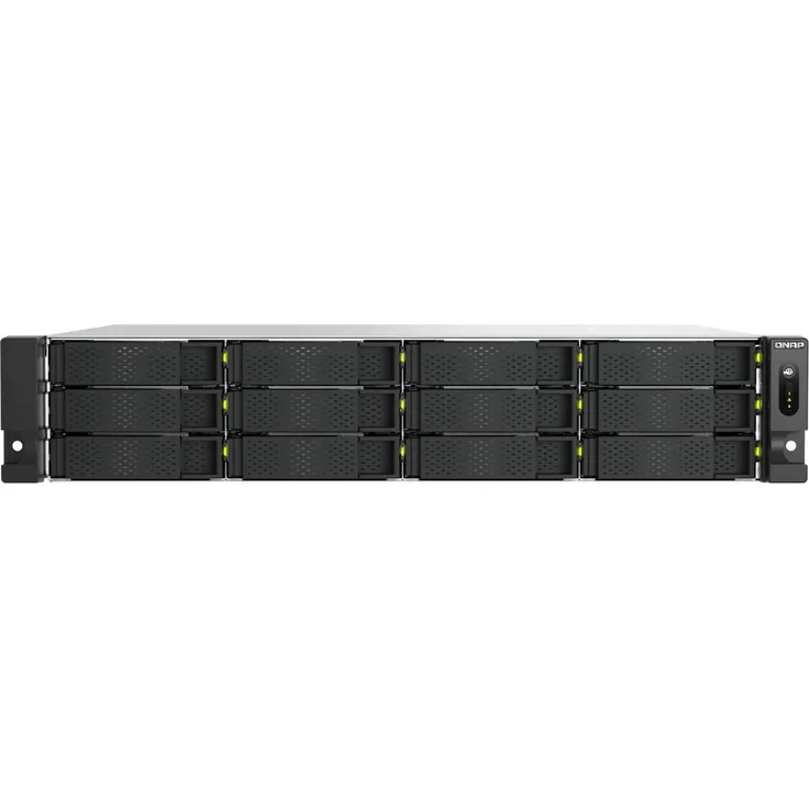 QNAP TS-H1465U-RP, Rack Speicherserver (2U) mit Intel® Atom® Quad-Core, 8 GB DDR5, 12 Hot-Swap-SATA-Laufwerksschächte, ZFS-Dateisystem