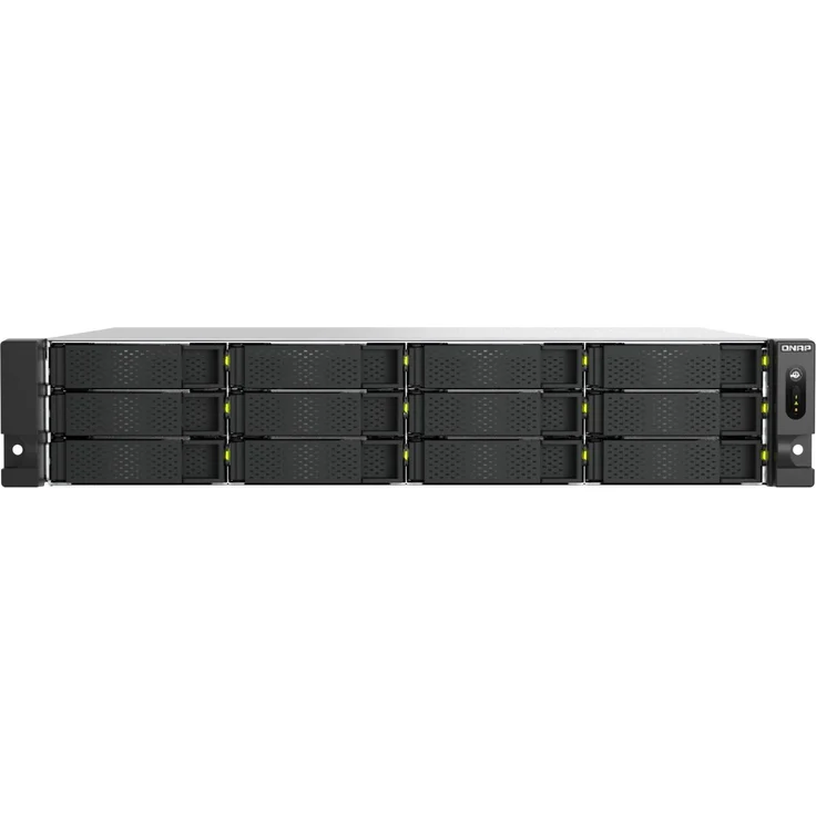 QNAP TS-H1465U-RP, Rack Speicherserver (2U) mit Intel® Atom® Quad-Core, 8 GB DDR5, 12 Hot-Swap-SATA-Laufwerksschächte, ZFS-Dateisystem