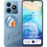 OSCAL FLAT2 256GB AI Smartphone (6.6 Zoll, 256 GB Speicherplatz, 13 MP Kamera, Android 14, Gemini AI, Fingerabdruck, Dual SIM 4G) - Phantom Black