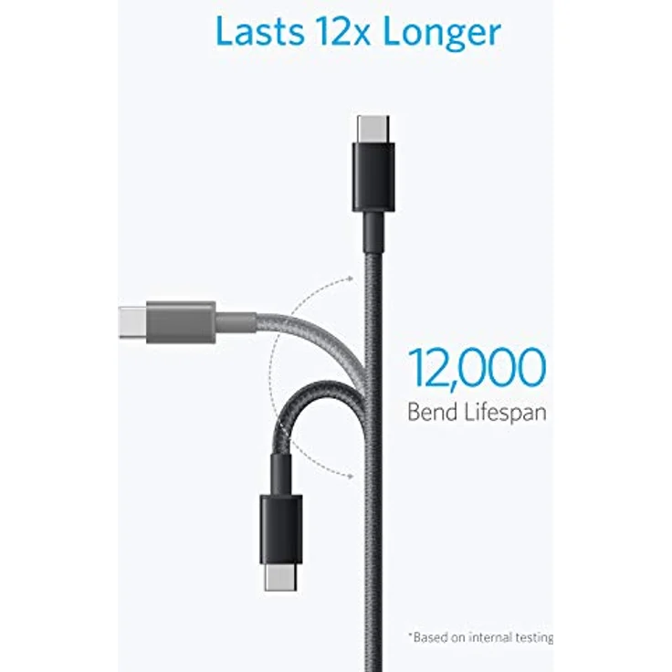 Anker Premium doppelt-geflochtenes Nylon Kabel [2 Stück], 1,8 m, schwarz (B8173011) – Bild 4