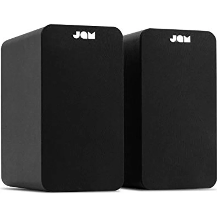 Jam Bluetooth Bookshelf Speakers, kompakte Regallautsprecher mit 8-mm Treiber, Bluetooth 5.0, AUX-IN, kraftvollen Bässen, Schwarz – Bild 2