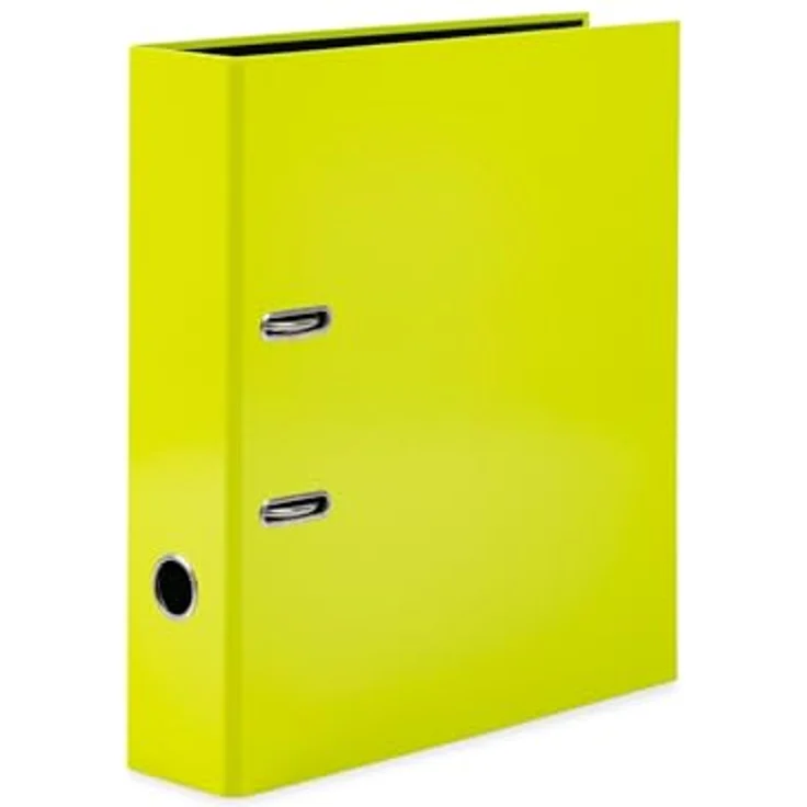 HERMA Aktenordner A4 Neon Gelb, Ringbuchordner mit 70 mm Rückenbreite und Metallmechanik – Bild 1