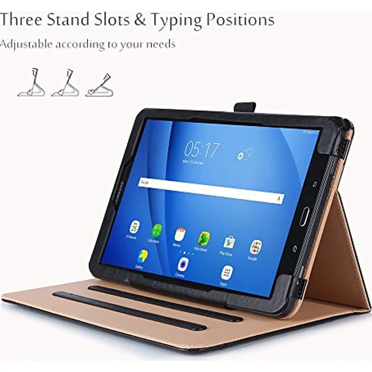 ProCase Hülle für Galaxy Tab A 10.1 T580 T585, mit Mehreren Betrachtungswinkeln, Dokumentenkarte Tasche -Schwarz – Bild 4