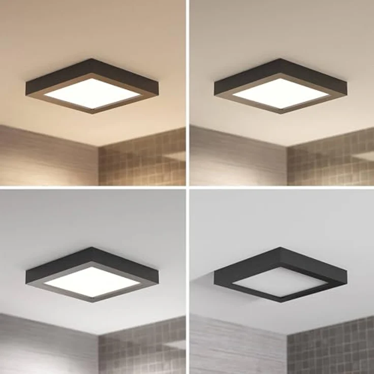 PRIOS LED Deckenleuchte 'Alette' (Modern) in Schwarz aus Aluminium für Badezimmer (1 flammig) - Energiesparende LED-Deckenlampe – Bild 3
