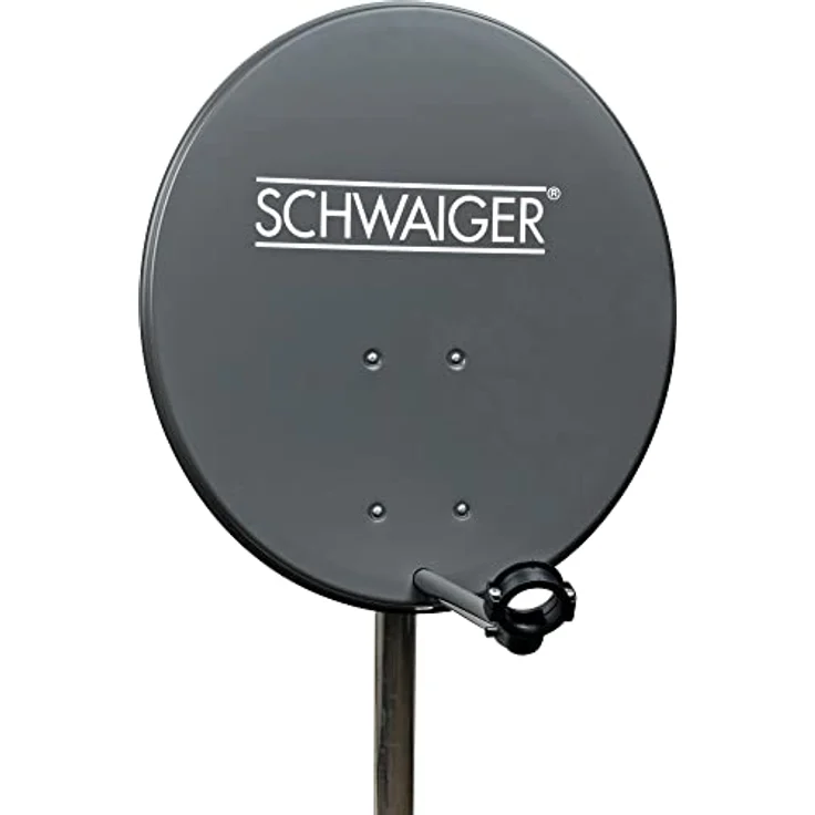 SCHWAIGER 9765 SAT-Anlage Satelliten-Set Satellitenschüssel Single-LNB Receiver Fernbedienung Koaxialkabel digital SAT-Schüssel aus Stahl Anthrazit 55cm – Bild 2