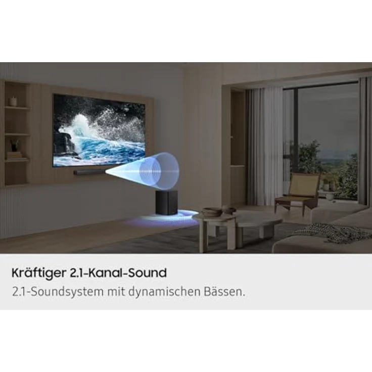 Samsung B-Series Soundbar HW-B460GF, 2.1-Kanal mit 300 W, kabellosem Subwoofer, Dolby Audio, DTS Virtual:X und Sprachverbesserung, Schwarz – Bild 5